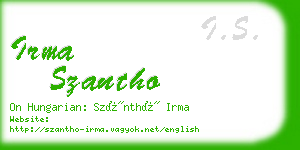 irma szantho business card